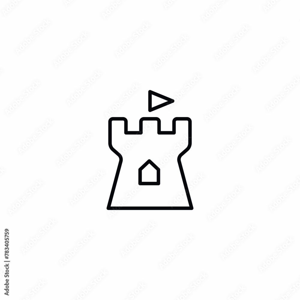 Obraz premium Castle Medieval Building Flag icon