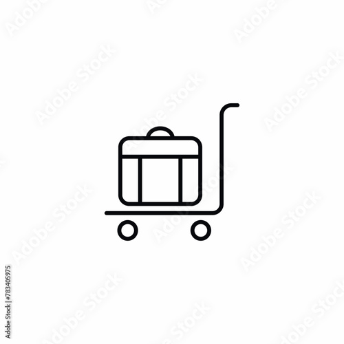 Luggage Baggage Trolley Move icon