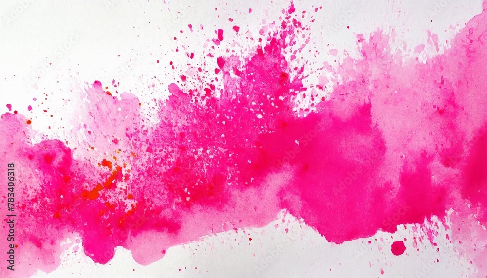 pink splash of paint watercolor on paper abstract watercolor art hand paint on white background