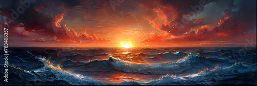 Sunset in Ocean ,
Sunset over the Atlantic Ocean