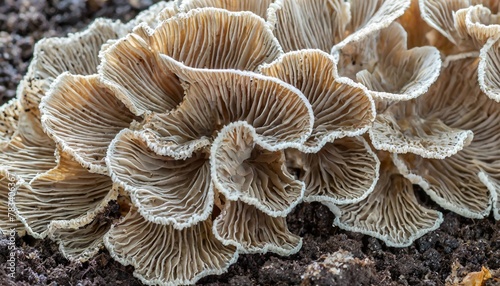 structure of the mushroom mycelium of the terrestrial soil