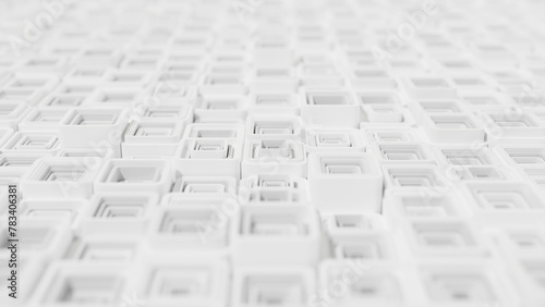3D geometric cubes. 3d shapes. Color white and grey smooth 3D art