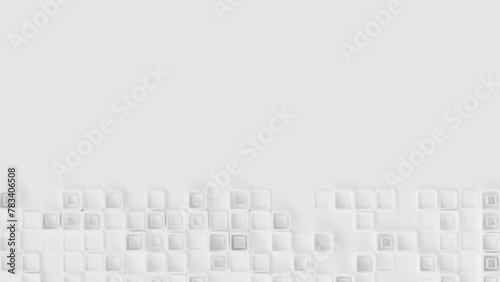 3D geometric cubes. 3d shapes. Color white and grey smooth 3D art