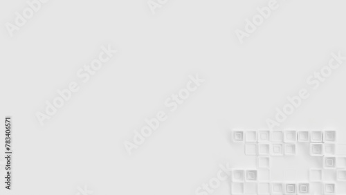 3D geometric cubes. 3d shapes. Color white and grey smooth 3D art