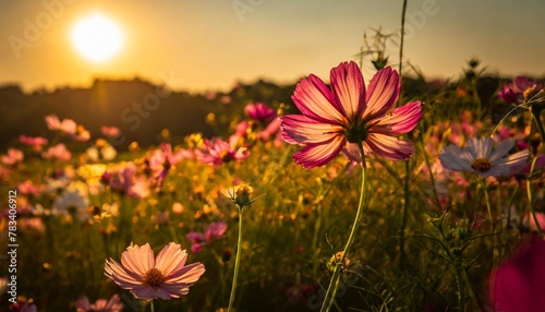 cosmos flower photos in an outdoor flower garden look gorgeous