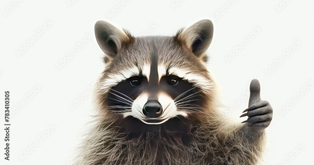 Cheerful Raccoon Giving Approval
