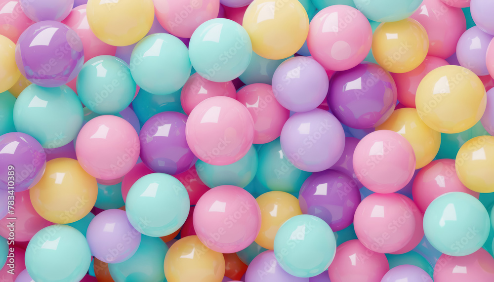 pastel colored balls in a soft light for playful backgrounds or cheerful designs
