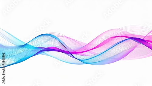 vector wave lines flowing dynamic colorful blue pink isolated on white background for concept of ai technology digital communication science music