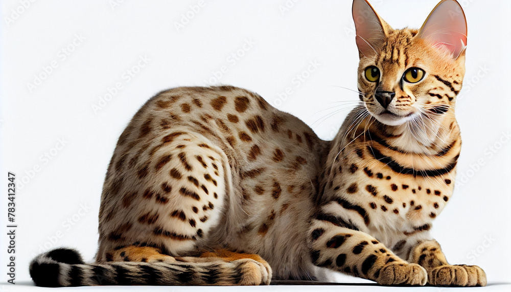 Obraz premium Cat, Kitten, Exotic, on White Background