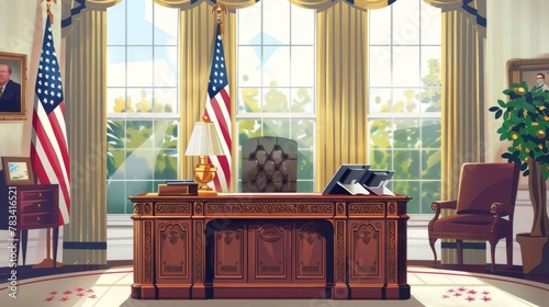 secretary desk in the office of the president of the united states illustration of the presidential room in the white house photo