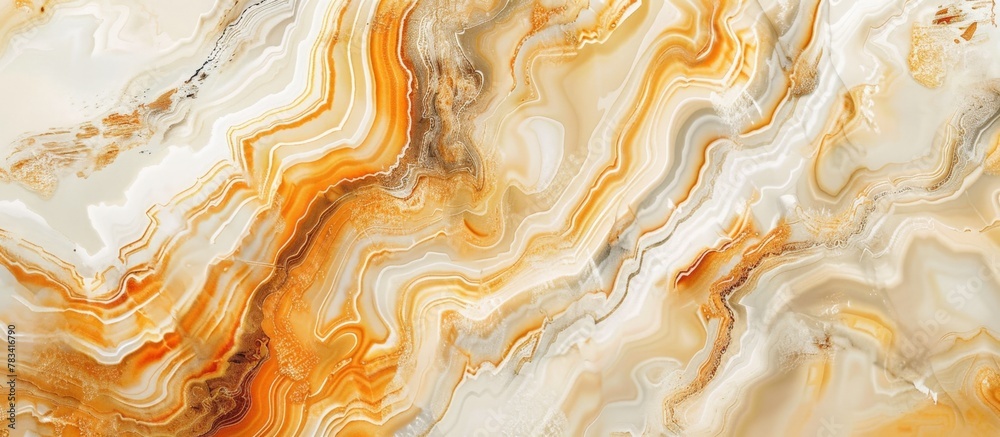 Detailed view of a large, elaborate design on a marble slab, showcasing a striking pattern Detailed view of a large, elaborate design on a marble slab, showcasing a striking pattern