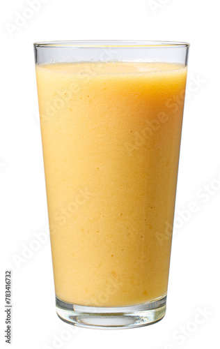 glass of fresh yellow smoothie
