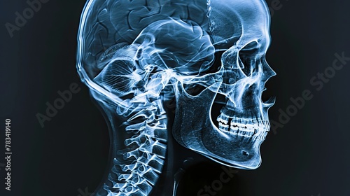 X-ray close-up featuring the idea of the brain and skull, from a medical series photo