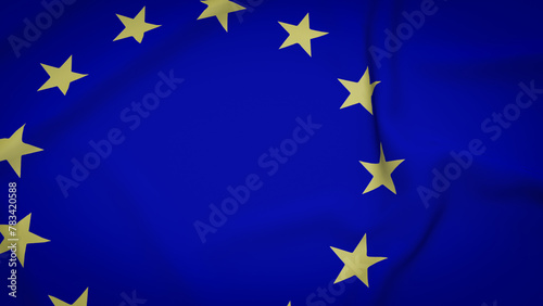 The Eu flag or European union flag 3d rendering.