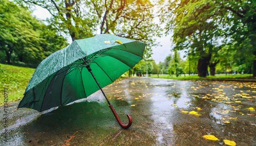 broken green umbrella park on rainy wallpaper pictures background hd