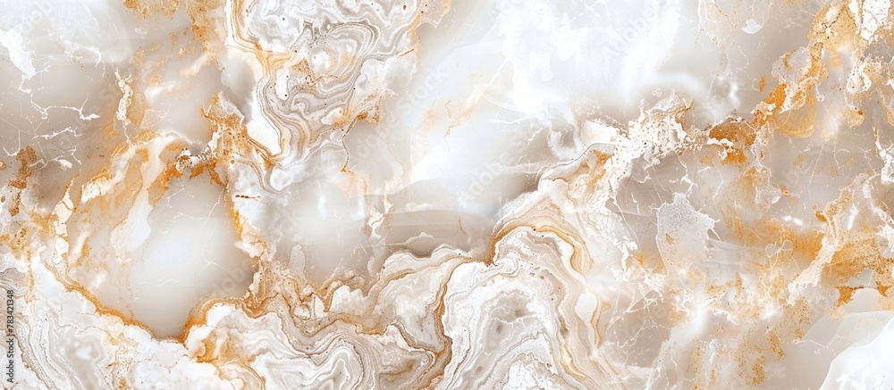White and golden hues blend in a luxurious marble texture, exuding elegance and sophistication. White and golden hues blend in a luxurious marble texture, exuding elegance and sophistication.
