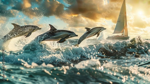 Energetic Dolphin Performance in Ocean Waves Picture © AnimalAI