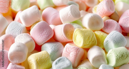Colorful Assortment of Soft Marshmallows photo