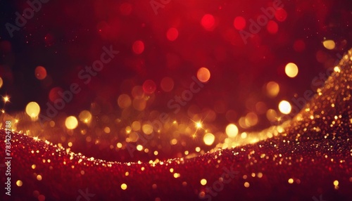 fantastic elegant red festive background with golden glitter © Aedan