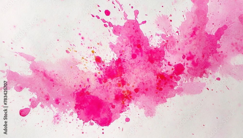 pink splash of paint watercolor on paper abstract watercolor art hand paint on white background