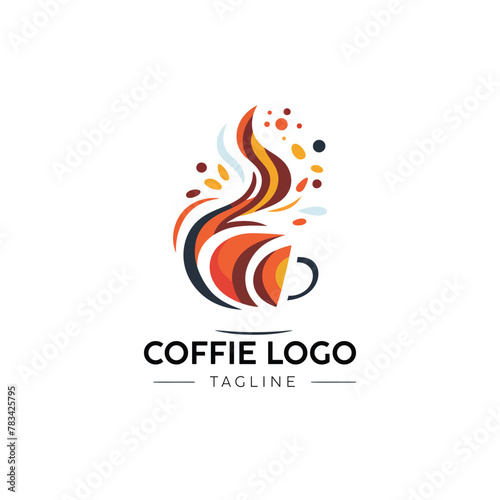 Coffee cup vector logo design.