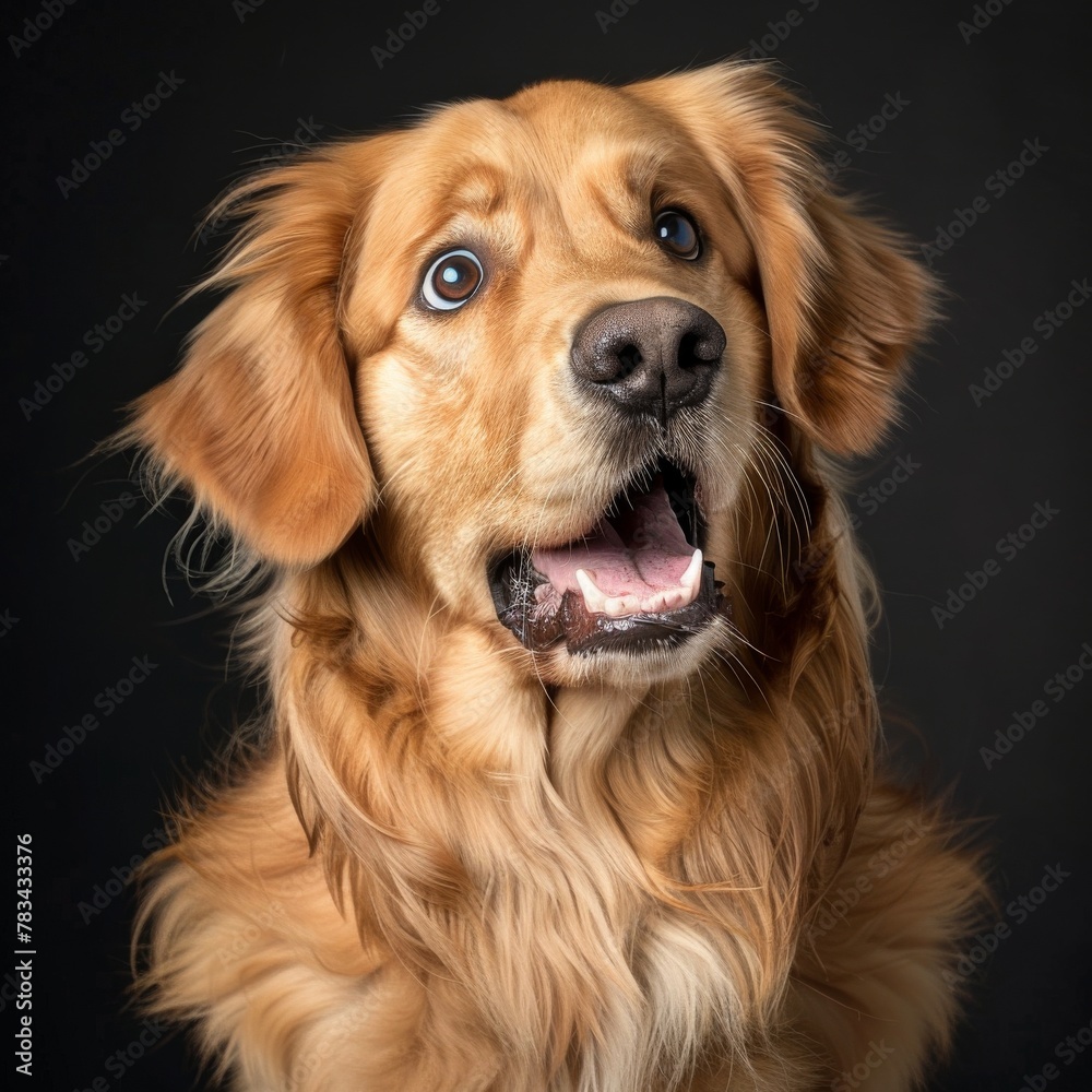 Golden Retriever portrait suitable for pet care industry and advertising Golden Retriever portrait suitable for pet care industry and advertising