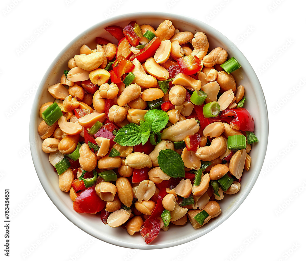 Peanut salad isolated on transparent background