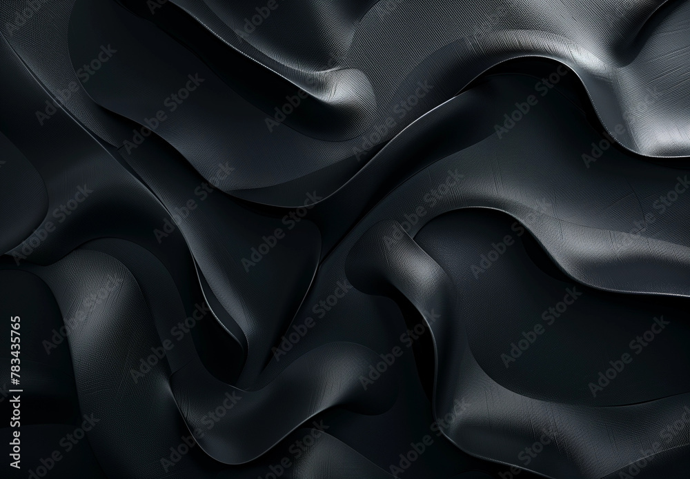 Luxurious Black Satin, Elegant Smooth Waves, Sophisticated Background with Copy Space Luxurious Black Satin, Elegant Smooth Waves, Sophisticated Background with Copy Space