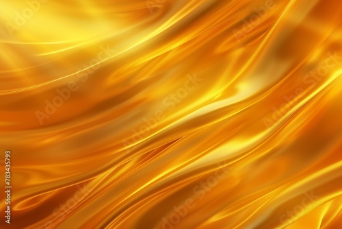 Vibrant Gold Silk Flow, Intense Golden Textile Waves, Sumptuous Background with Copy Space