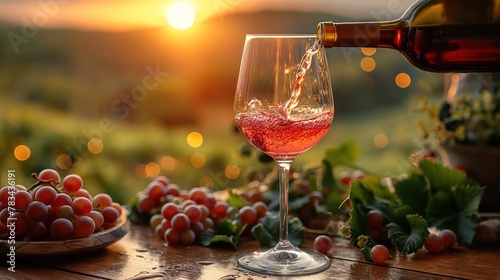 Sunset Wine Tasting in Vineyard