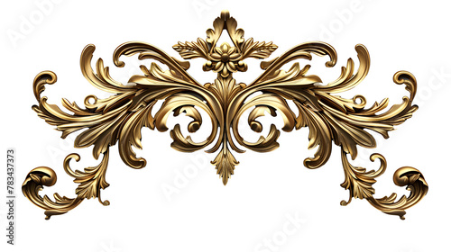 Rectangle subtle gold frame for web presentation, horizontal border in oriental style, png with transparent background.