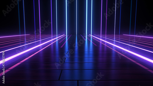 Futuristic Neon Grid Lines Background