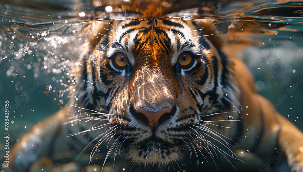 Obraz premium tiger underwater