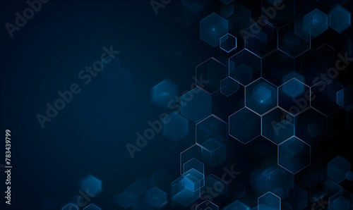 Abstract blue hexagon background vector technology science