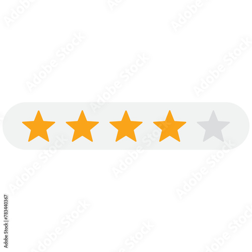 4 stars rating icon, simple graphic classify premium quality review flat design interface illustration elements for app ui ux web banner button vector isolated on white background