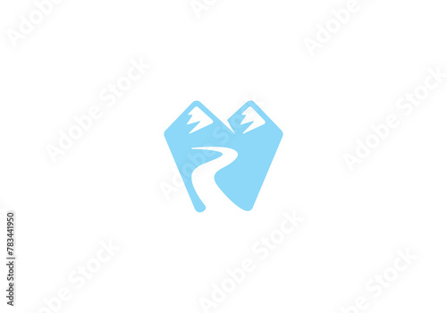 dental with mountain modern logo design vector icon