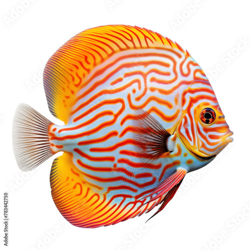 Red discus fish isolated on transparent background