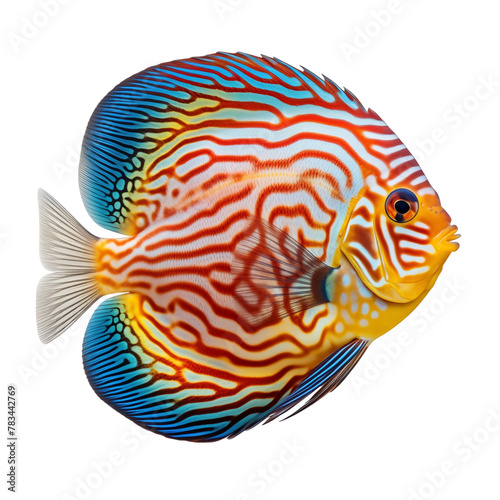 Red Discus Fish isolated on transparent background