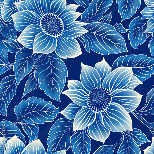 Solar Flora: Botanical Patterns Infused with Solar Energy Concepts seamless pattern