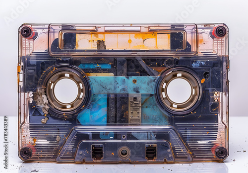 Vintage Cassette Tape with Transparent Detail - Retro Technology Concept