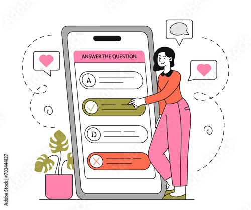 Woman with poll vector linear