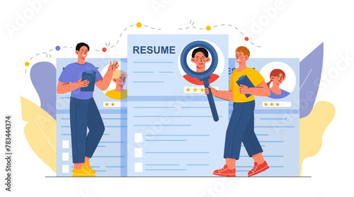 People with resume vector