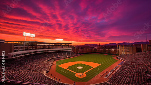 Spectacular Sunset View at Baseball Park - Scenic Sports Arena