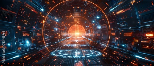 Cybernetic Core: The Pulse of Digital Symphony. Concept Technology, Cybernetics, Artificial Intelligence, Data Science, Future Trends © Ян Заболотний