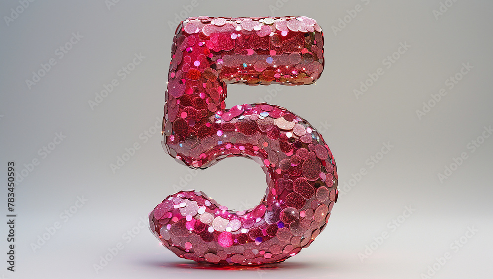 Pink Glitter Number 5 Pink Glitter Number 5