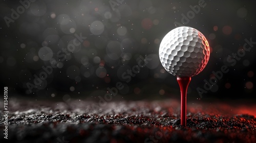 Stylish Golf Ball Awaits Its Perfect Swing on a 3D Rendered Tee