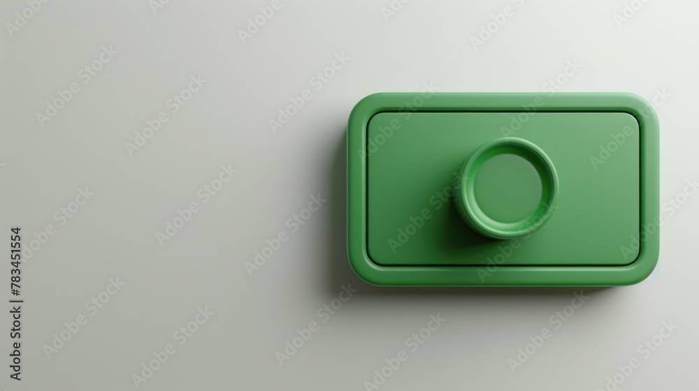 Green toggle switch or activator in 3D style on a white background. AI generative. Green toggle switch or activator in 3D style on a white background. AI generative.
