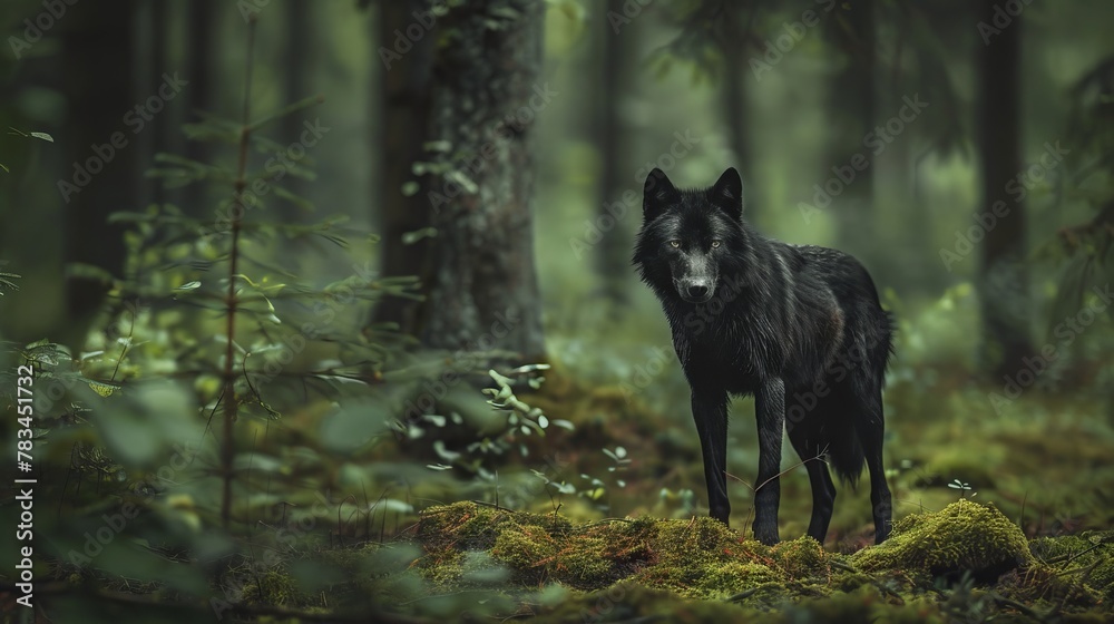 Naklejka premium A wolf in the nature