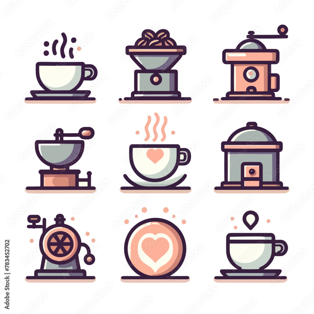 Coffee icons set 