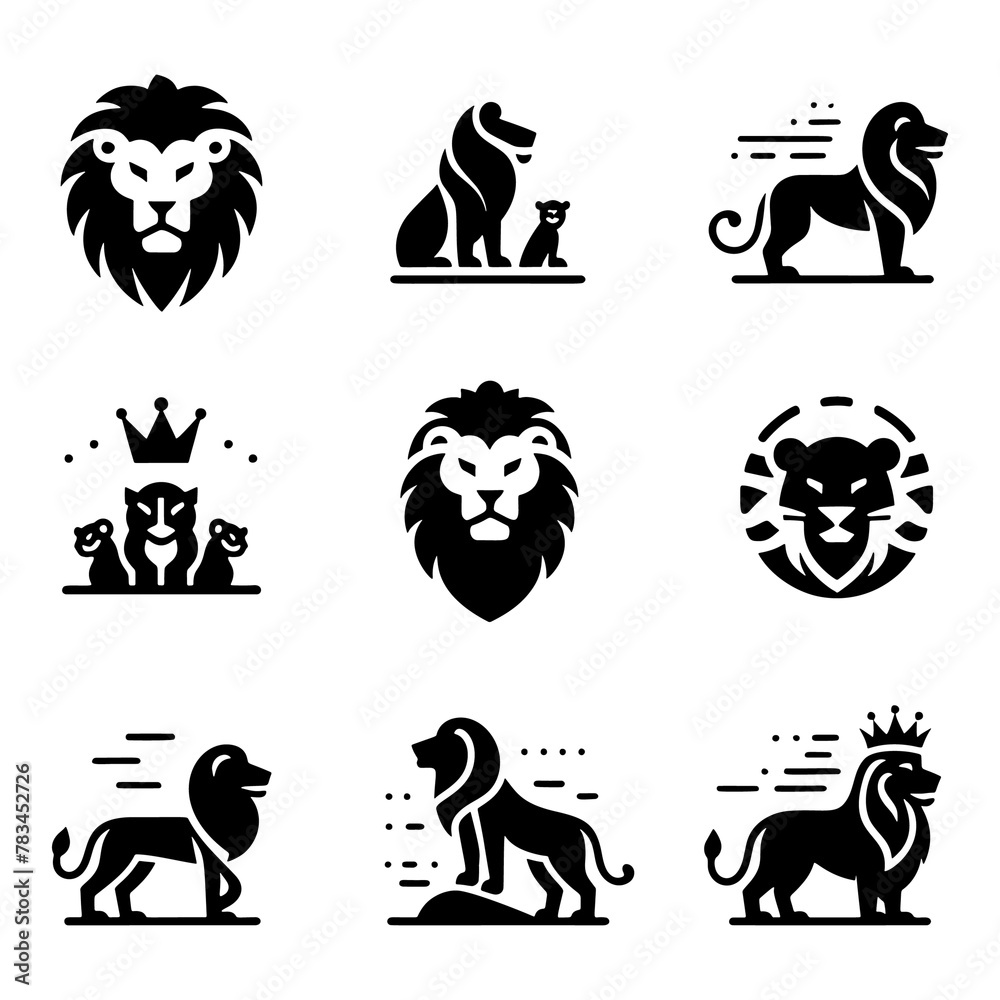 Lion icon set 